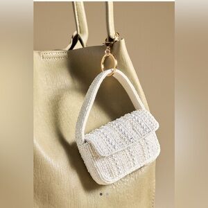 Anthropologie White Beaded Fiona bag charm